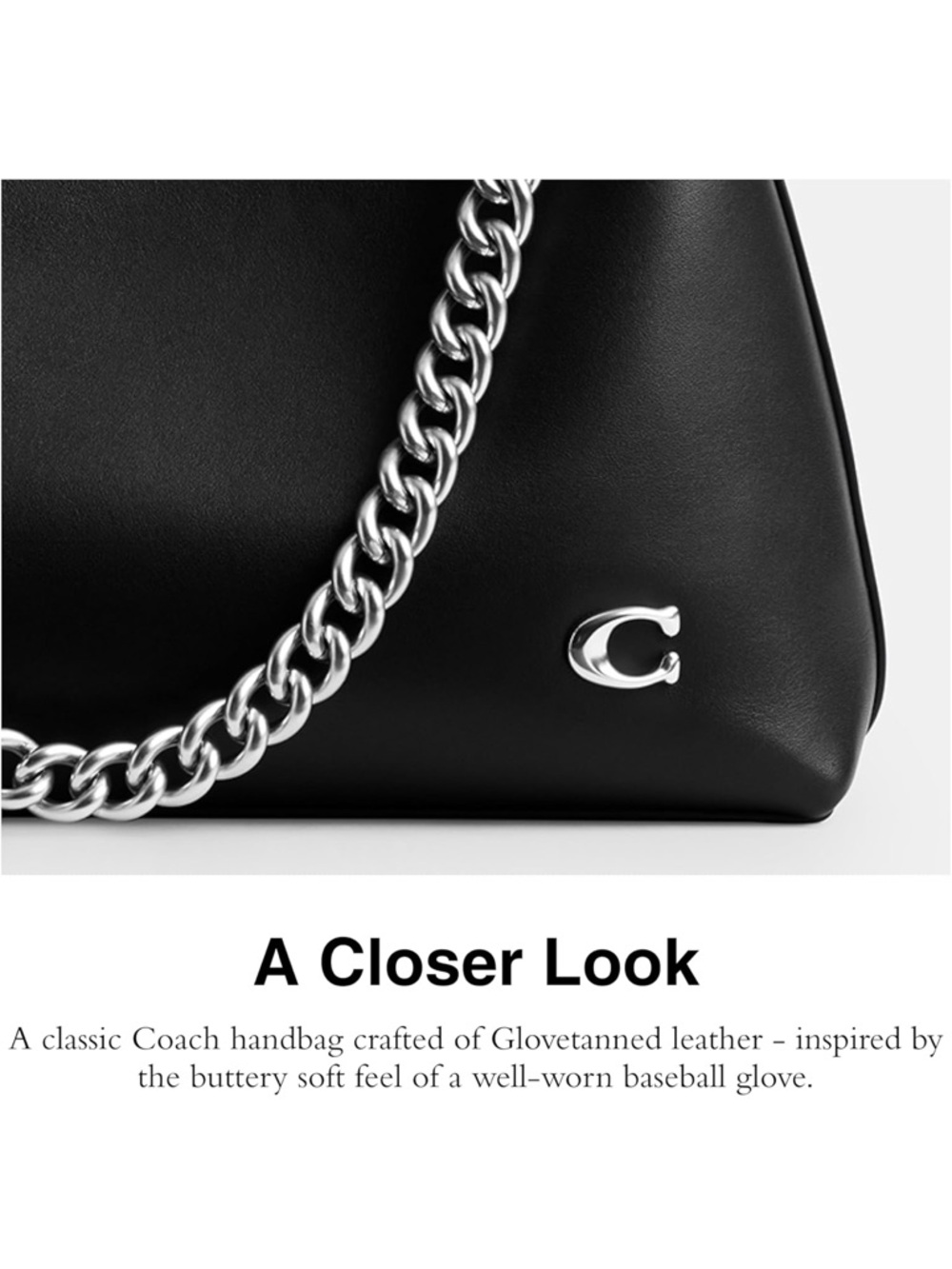 Coach Black Glovetanned Leather Juliet Shoulder Bag - New - Picture 7 of 8
